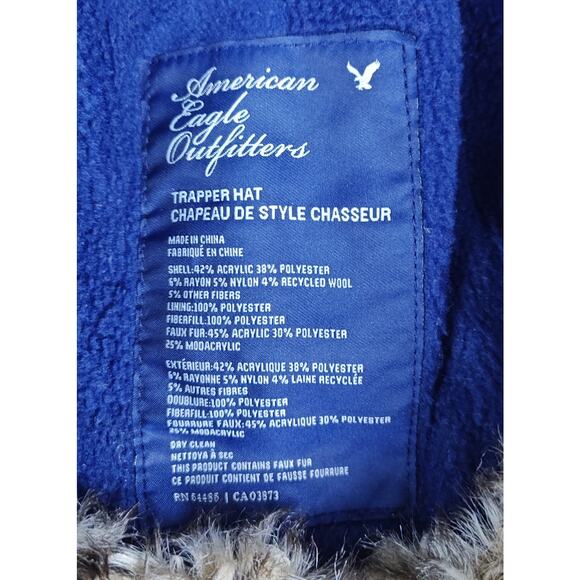 American Eagle Outfitters Plaid Trapper Hat Faux Fur One Size Fits Most - Picture 5 of 5